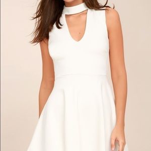 Lulu’s “Loving You is Easy” White Skater Dress
